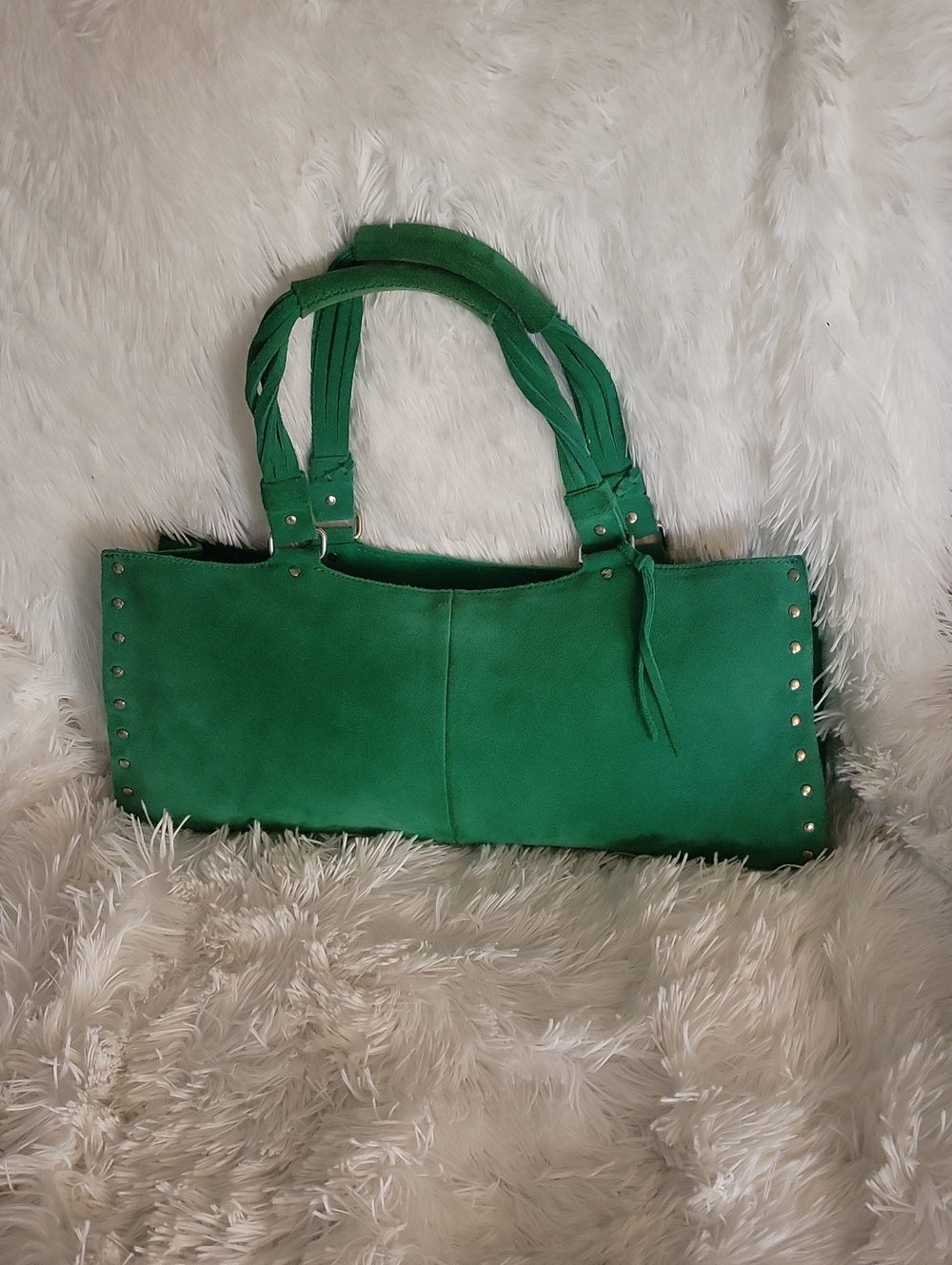 BANANA REPUBLIC Green Studded Suede Purse